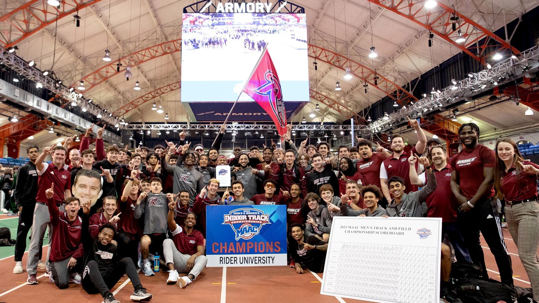 Men's track and field wins 2023 MAAC Indoor Championship Rider University